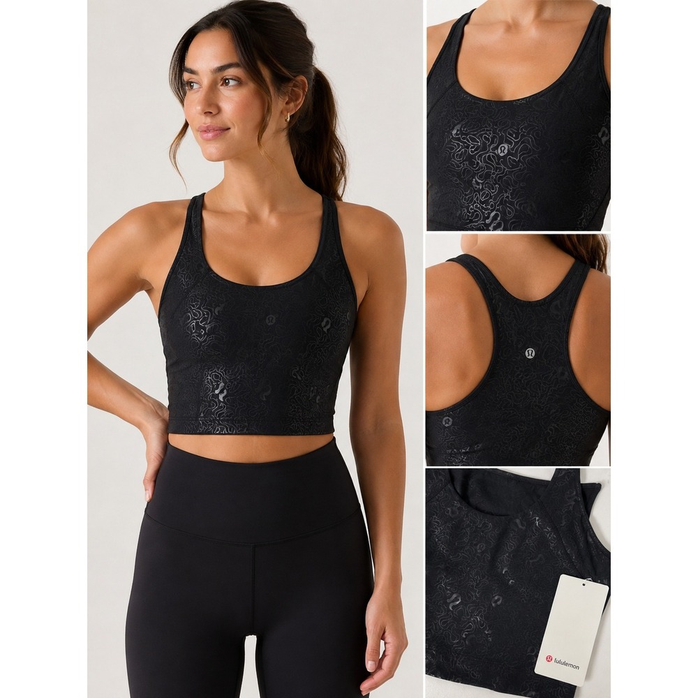 Lululemon Align Tank Yogo Emboss Black Nulu‎ NWT Size 14